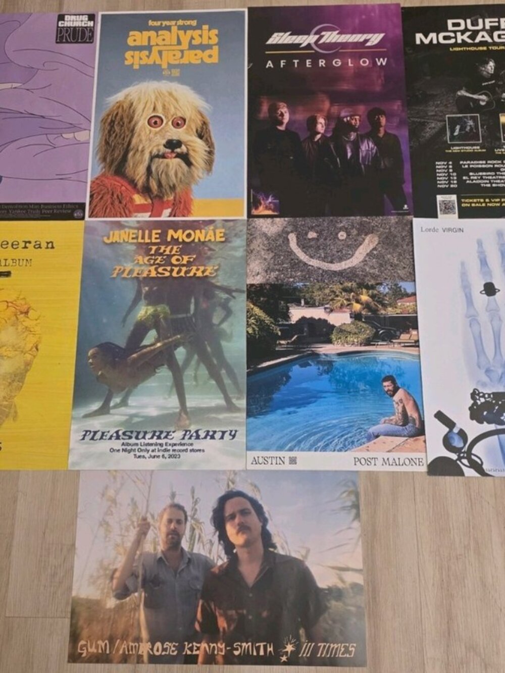 Lot of 9 record store promo posters Ed Sheeran Post Malone Lorde